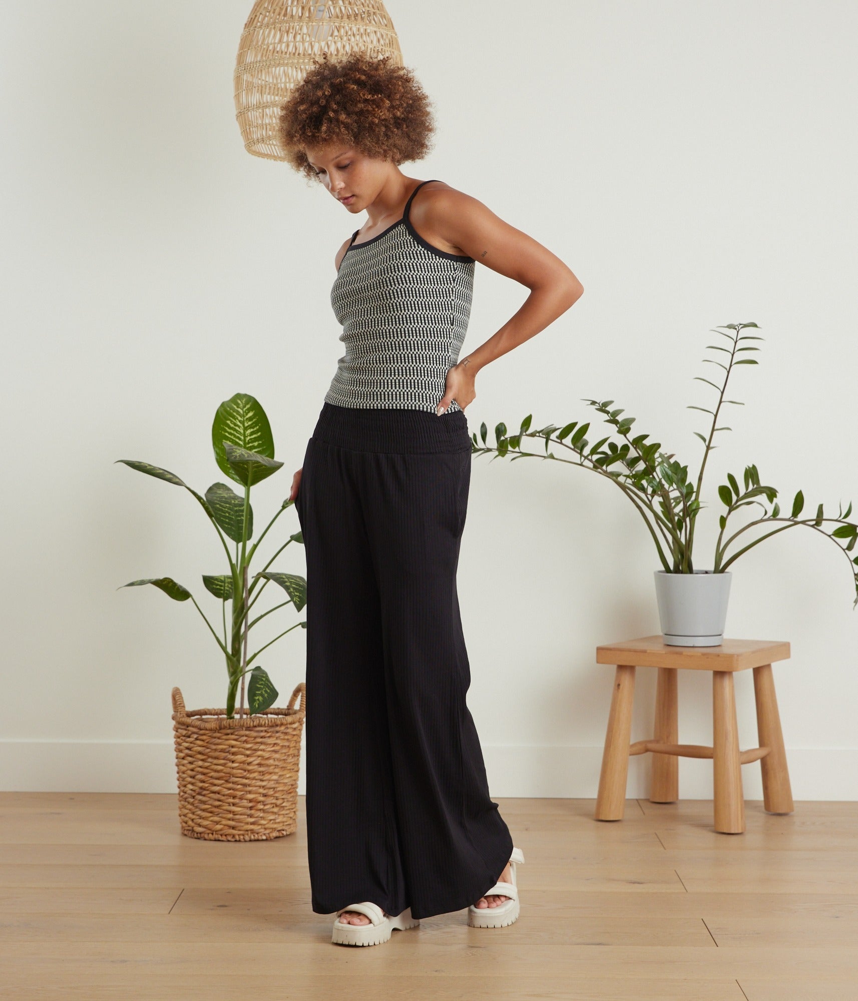 Effie Tank - Black Jacquard