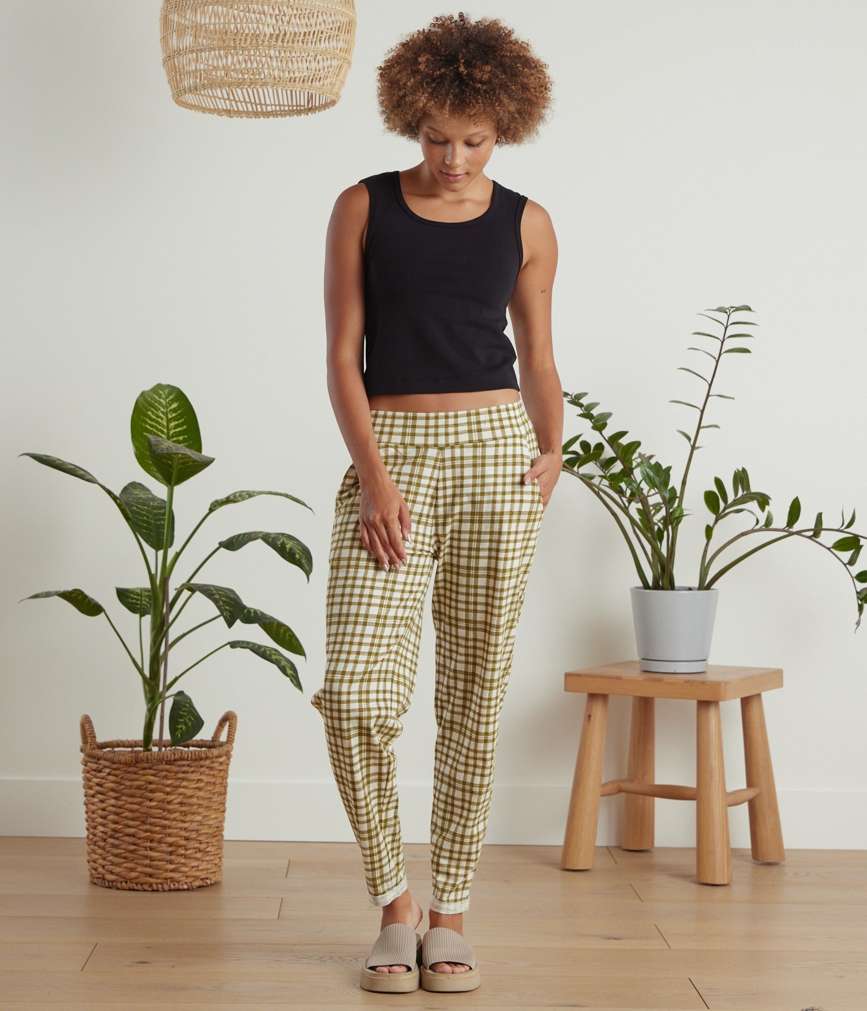 Sequoia Pant - Olive Plaid