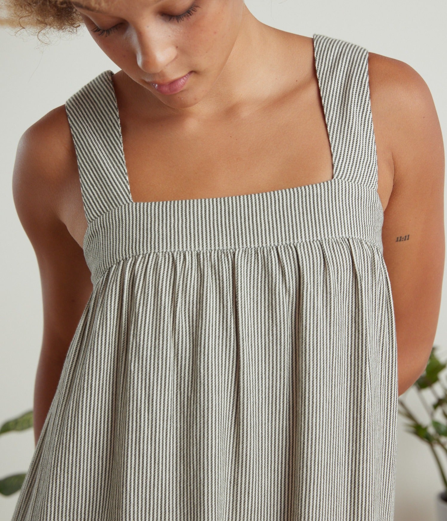 Amarillo Dress - B&W Stripe